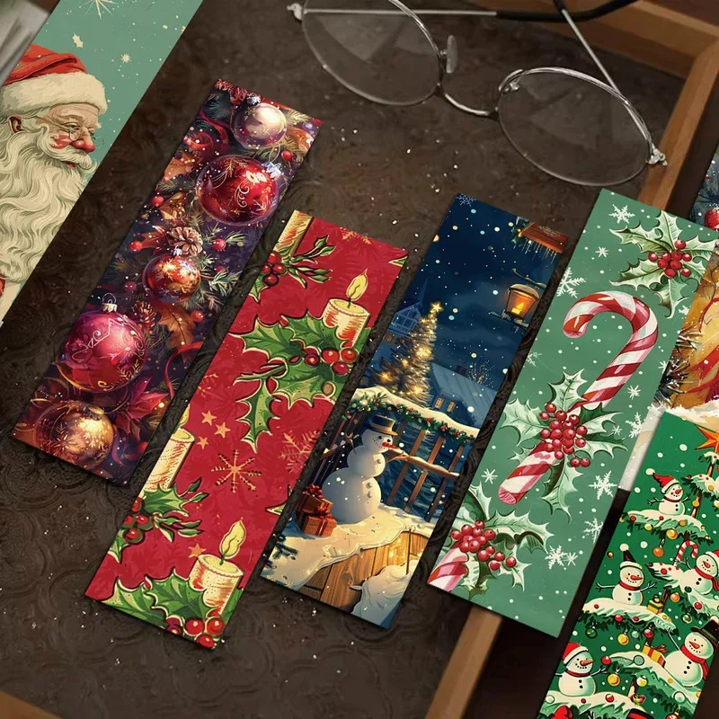 30PCS Vintage Weihnachten Lesezeichen Leseseiten Weihnachten Bücher Markierung Studenten Mädchen Kreative Cartoon Telefon Geschenke Lesezeichen