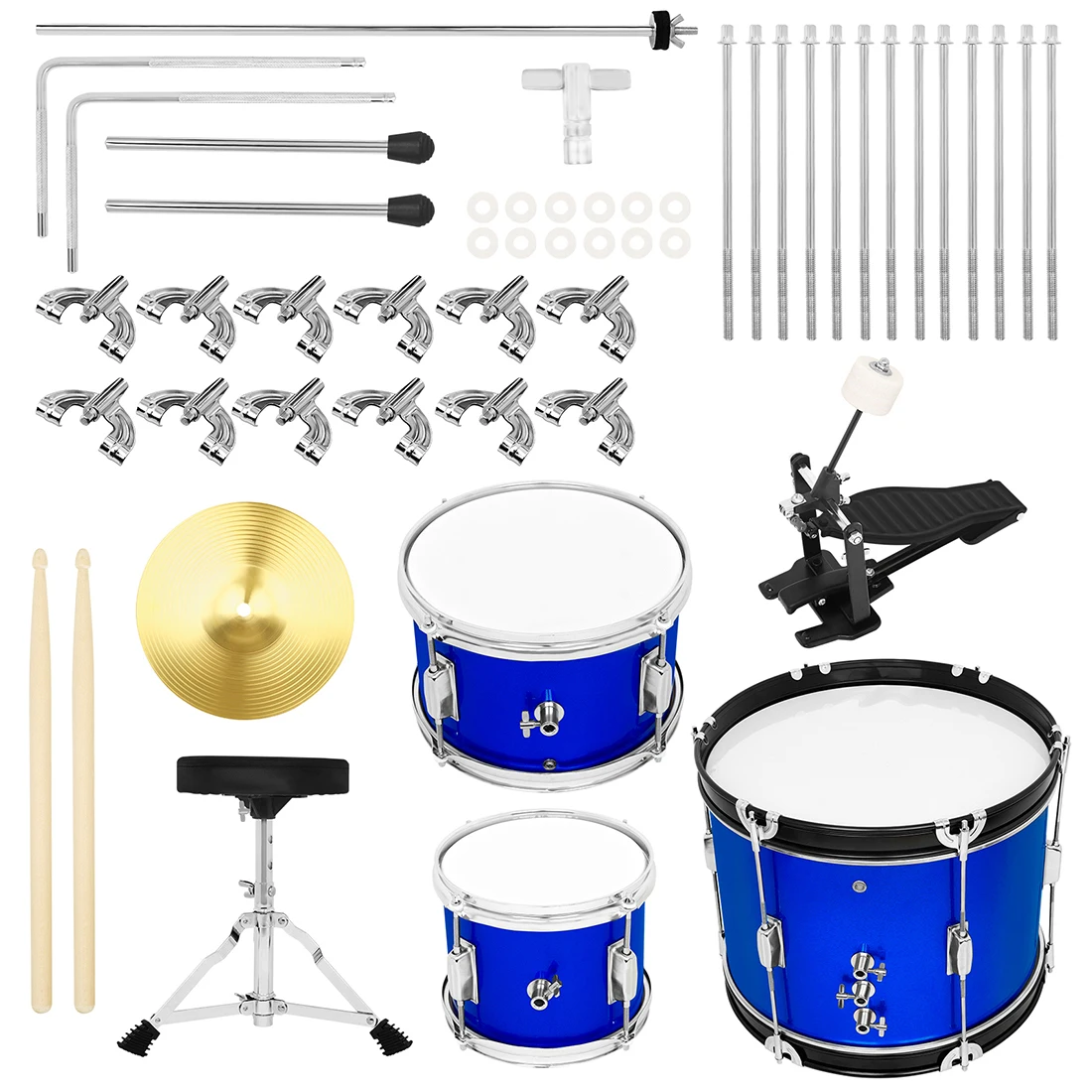 Jazz Drum Set for Kids, Enlightenment Musical Toy, Adequado para Crianças de Múltipla Idade, 3 Tambores, 1 Prato, Iniciante