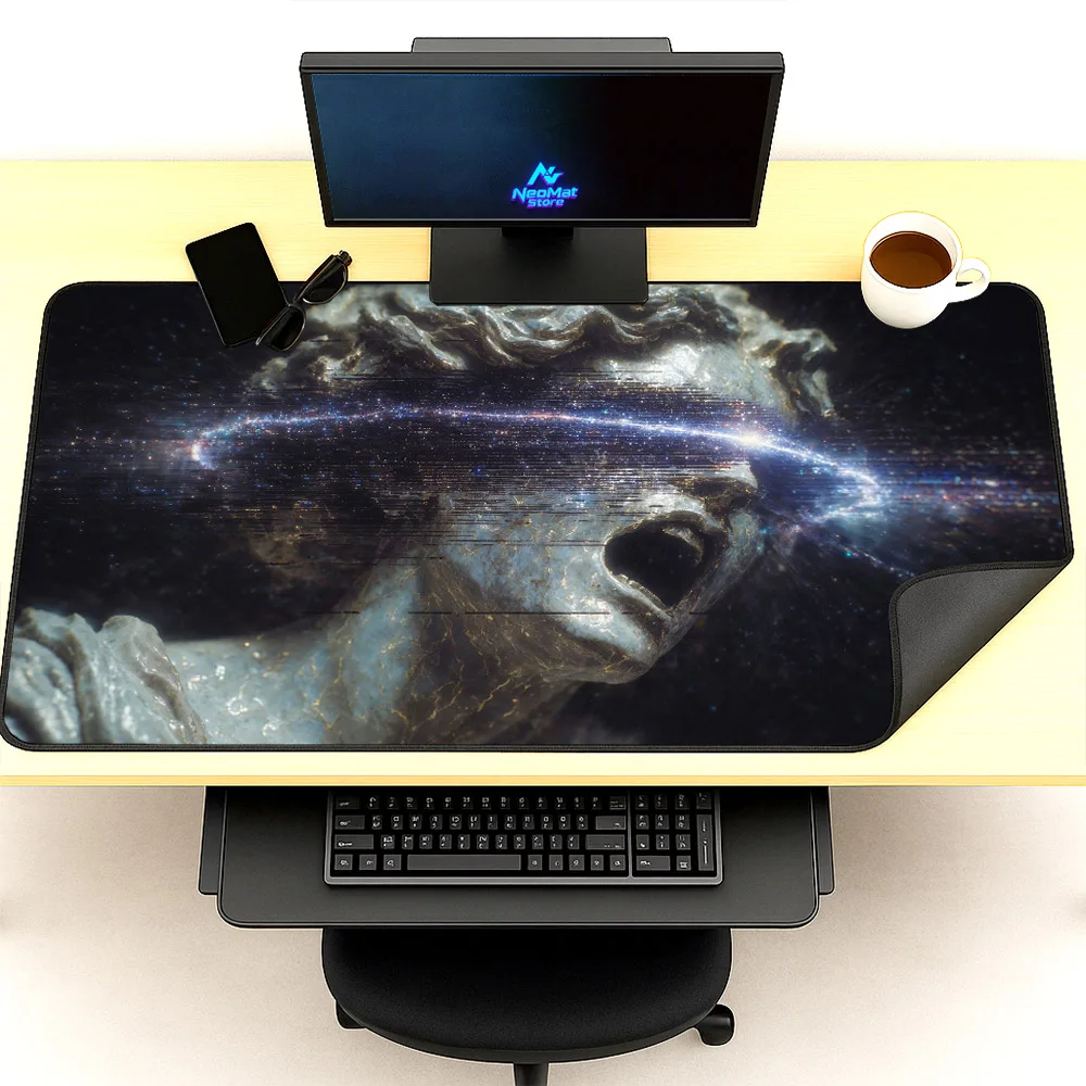 Desk Mat Space and Space Mousepad Art Table Desk Drawing Mouse Pads Black 120x60cm Playmat Computer Pad Gaming Personalized Rug