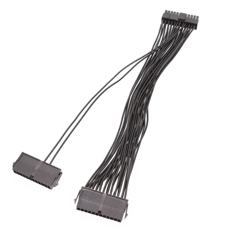 24Pin Power Supply Cable Synchronizer Male to Female 30cm Motherboard Dual Extension Cable for Computer Adapter