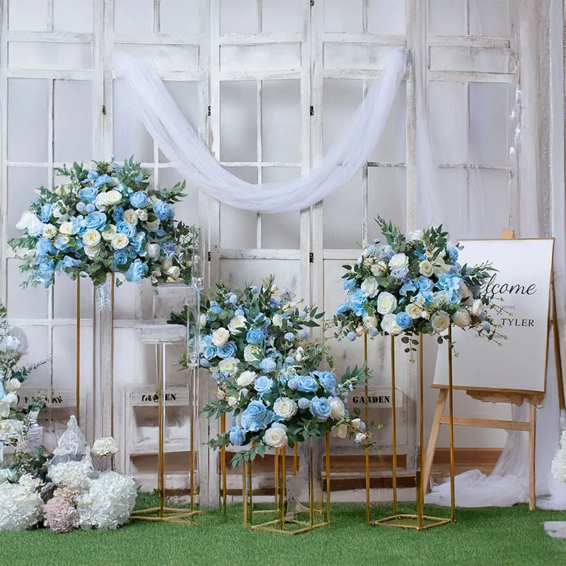 

European Style Flower Ball Wedding Stage Runway Layout Road Guide Flower Showcase Exhibition Hall Dining Table Decoration