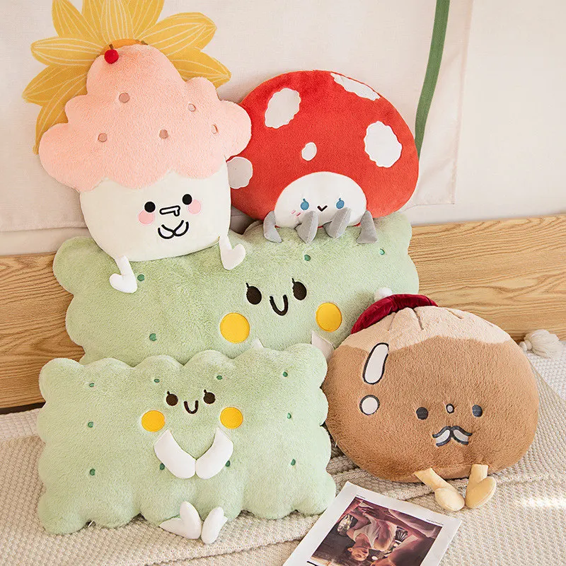 Cartoon Schattige Zachte Knuffels Ijs Zoete Snoep Cake Kastanje Koekjes Poppen Kussen Kids Sussen Peluche Elegant Geschenk