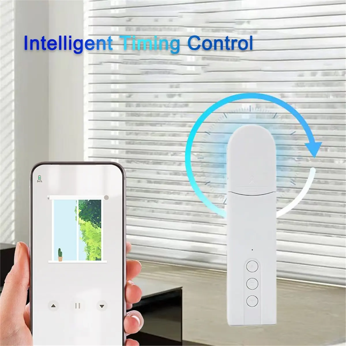 Smart WiFi Motor for Electric Blinds and Roller Shutters, Automatic Operation, and Remote Control Via App. EU Plug