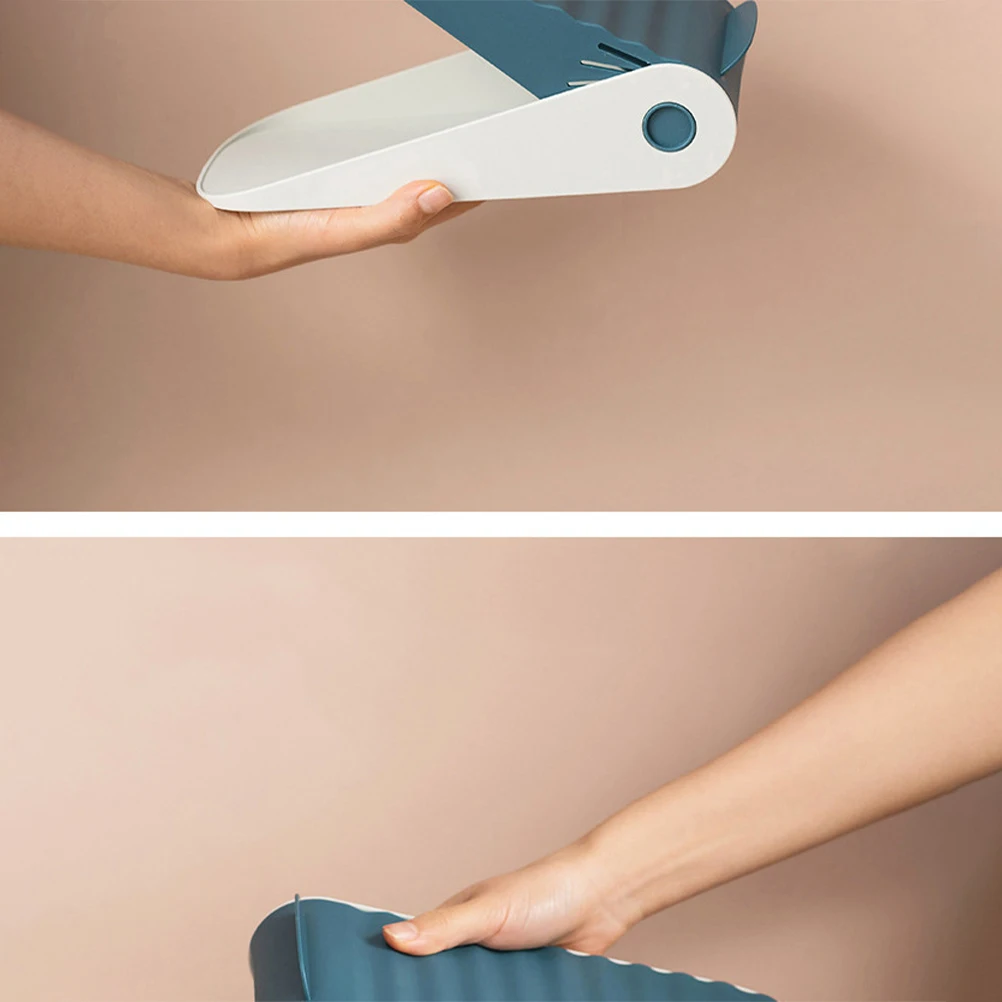 

4pcs Shoe Storage Rack Double Layer Shelf Non slip Space saving ganizer Dustproof Plastic High Heels Slippers