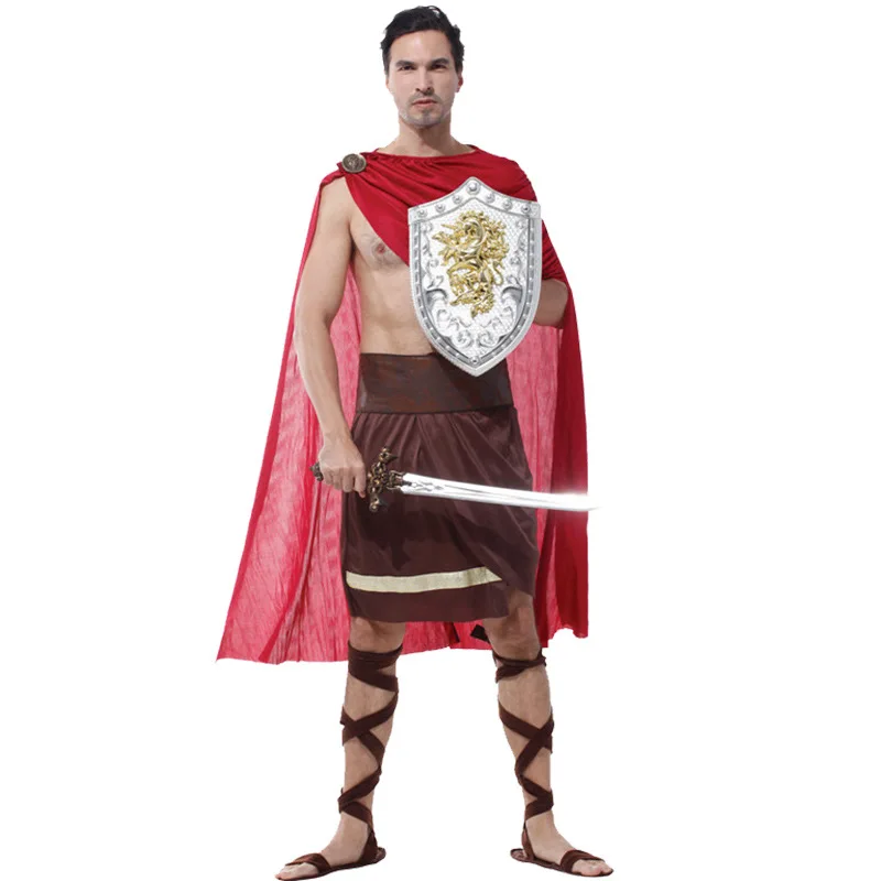Disfraz de Príncipe griego antiguo para Halloween, conjunto de rey masculino adulto, disfraz de actuación de guerrero romano espartano