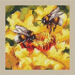 Chinese Cross-Stitch Kits for Embroidery Needlework, Bee and Flower II, 21-21, 21-21, 16CT, 14CT, 18CT, DIY Sets