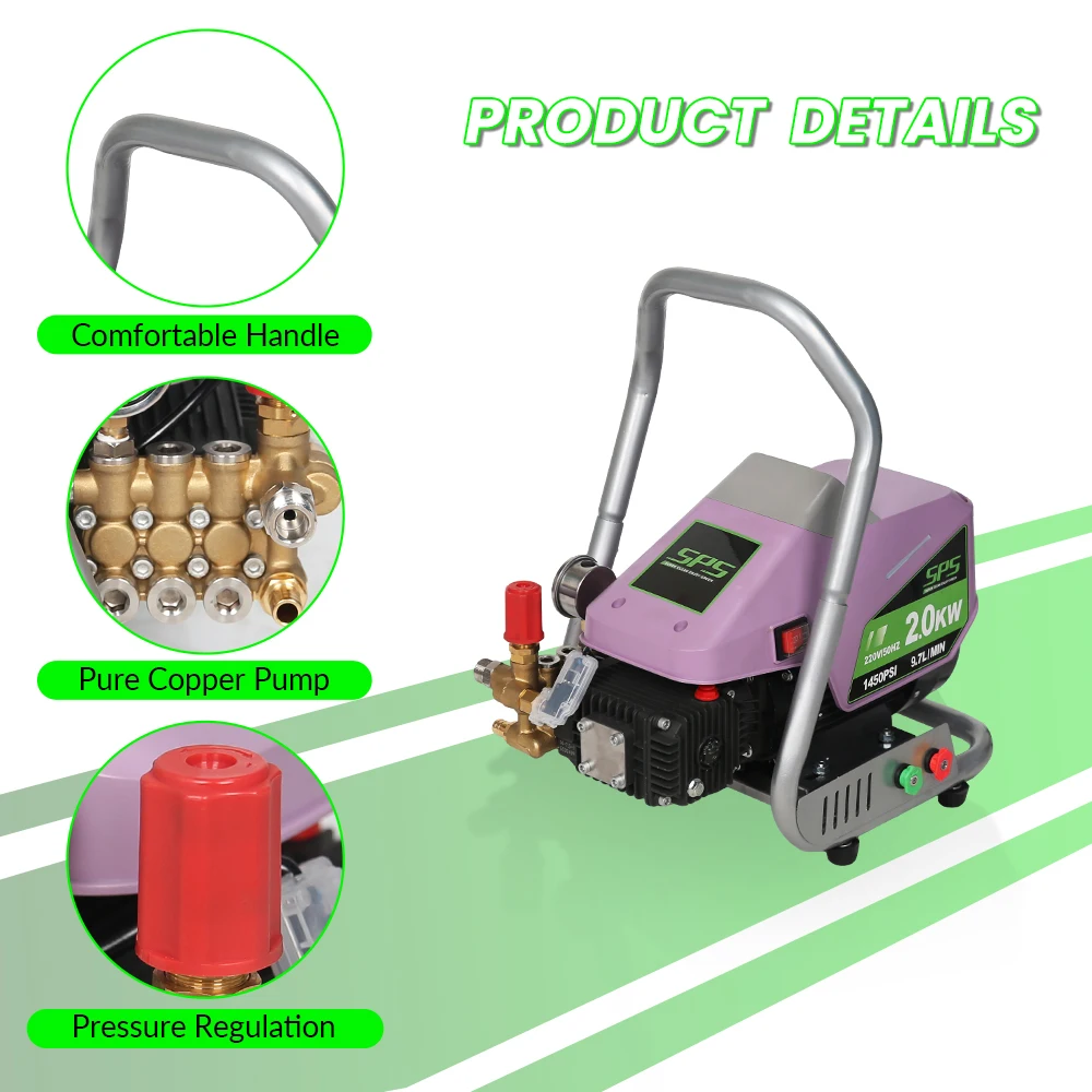 New Electric High Pressure Cleaner Machine 220v 150Bar Portable Cold Water Jet Surface Cleaner Equipment for Road Floor Cleaning