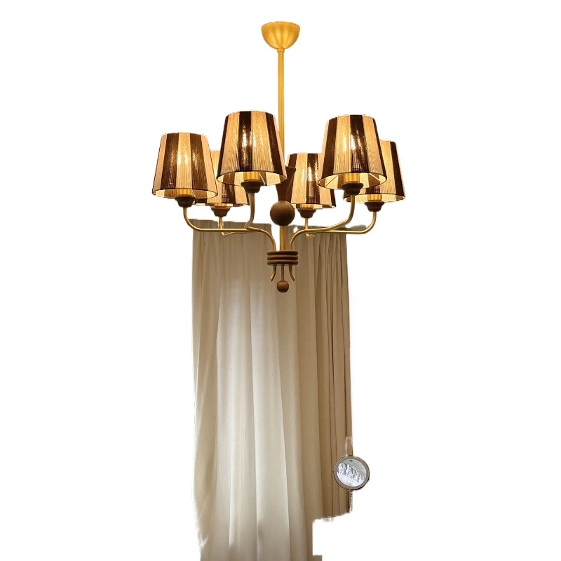 

Medieval style living room lamp chandelier, retro American bedroom main lamp, advanced ceiling lamp