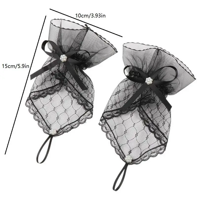 1 Pair Nail Decorations Art Lace Fake Pleated Cuff Manicure Photography Props Sleeves Nails Accessories Supplies