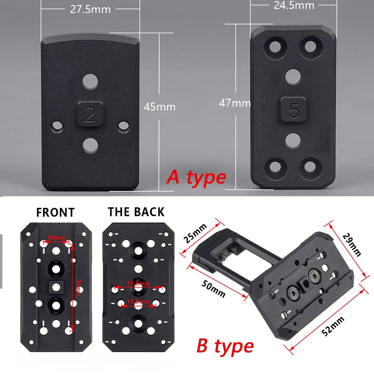 Montaż boczny do celownika kolimatorowego 45 °   Akcesoria do montażu lunety offsetowej Metal RM T01 T02 Red Dot Holographic 45 Degree Bracket