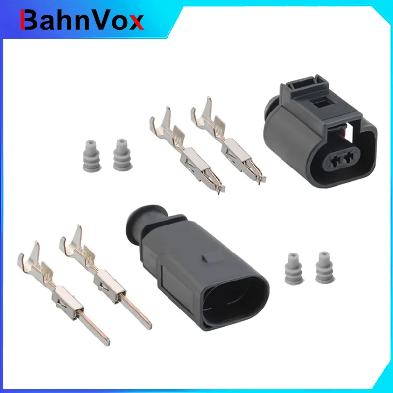 1 Set 2Pin Way Auto Temp Sensor Plug Deflation Valve Socket Waterproof Electrical Wire 1.5mm Connector 1J0973802 1J0973702