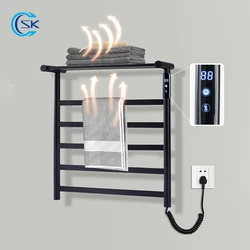 110V/220V Digital Display Electric Towel Warmer.Wall Mounted Electric Towel Rack.Smart Touch Towel Dryer. Heated Bath Towel Rail