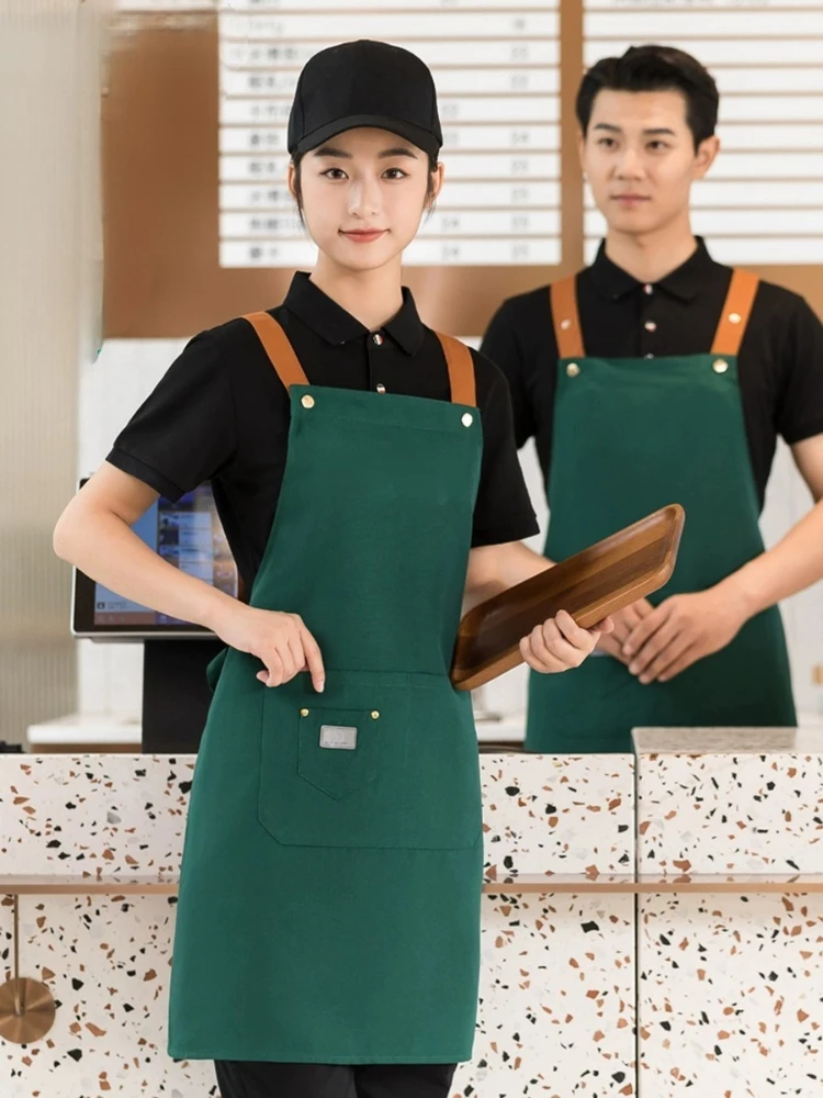 Waterproof Beauty Apron for Kitchen Home Milk Tea Shop Supermarket woman beautician Nail Salon Uniform Wear to Work mandil