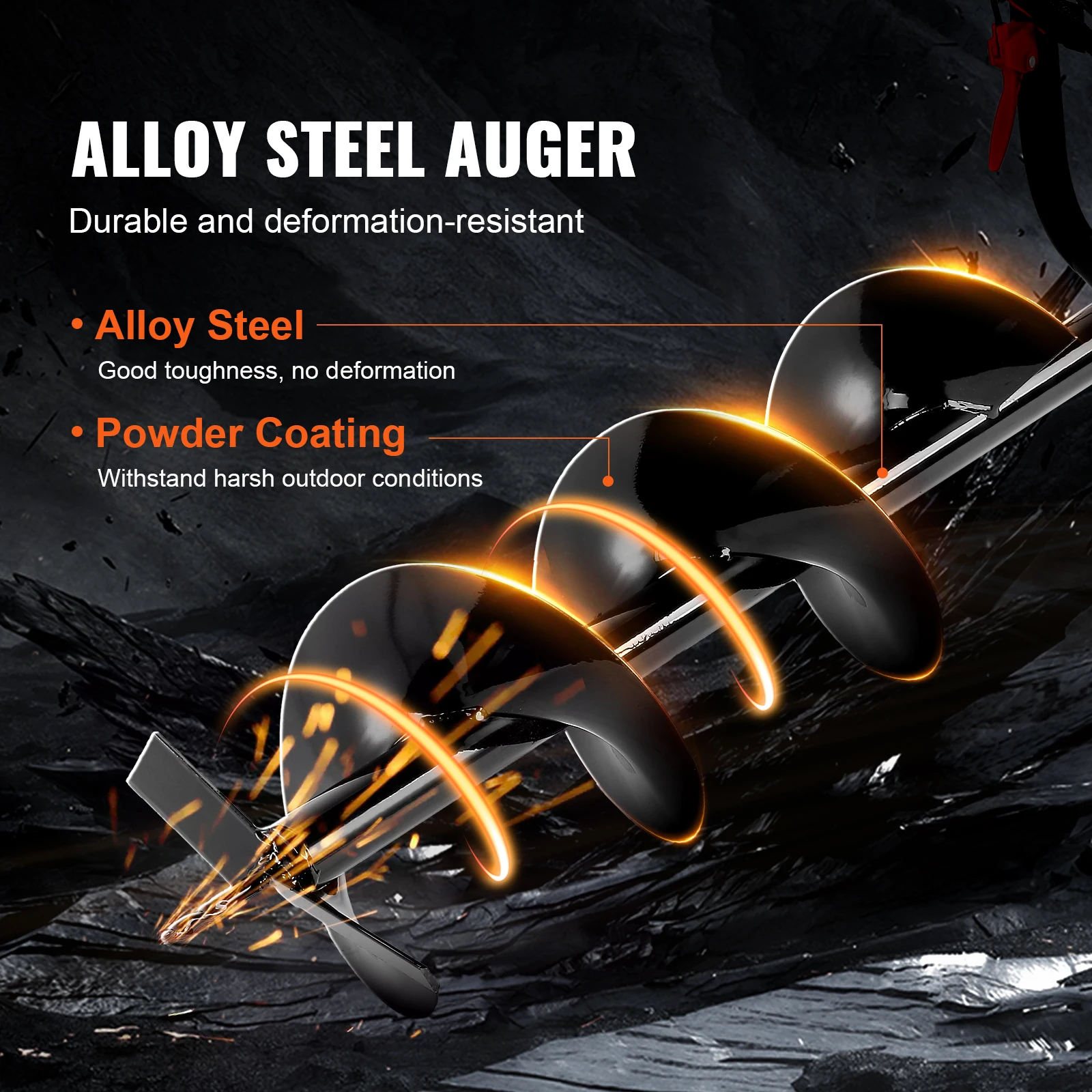Post Hole Digger, 43cc 1250W Auger Post Hole digger, Gas Powered Earth Digger with 8