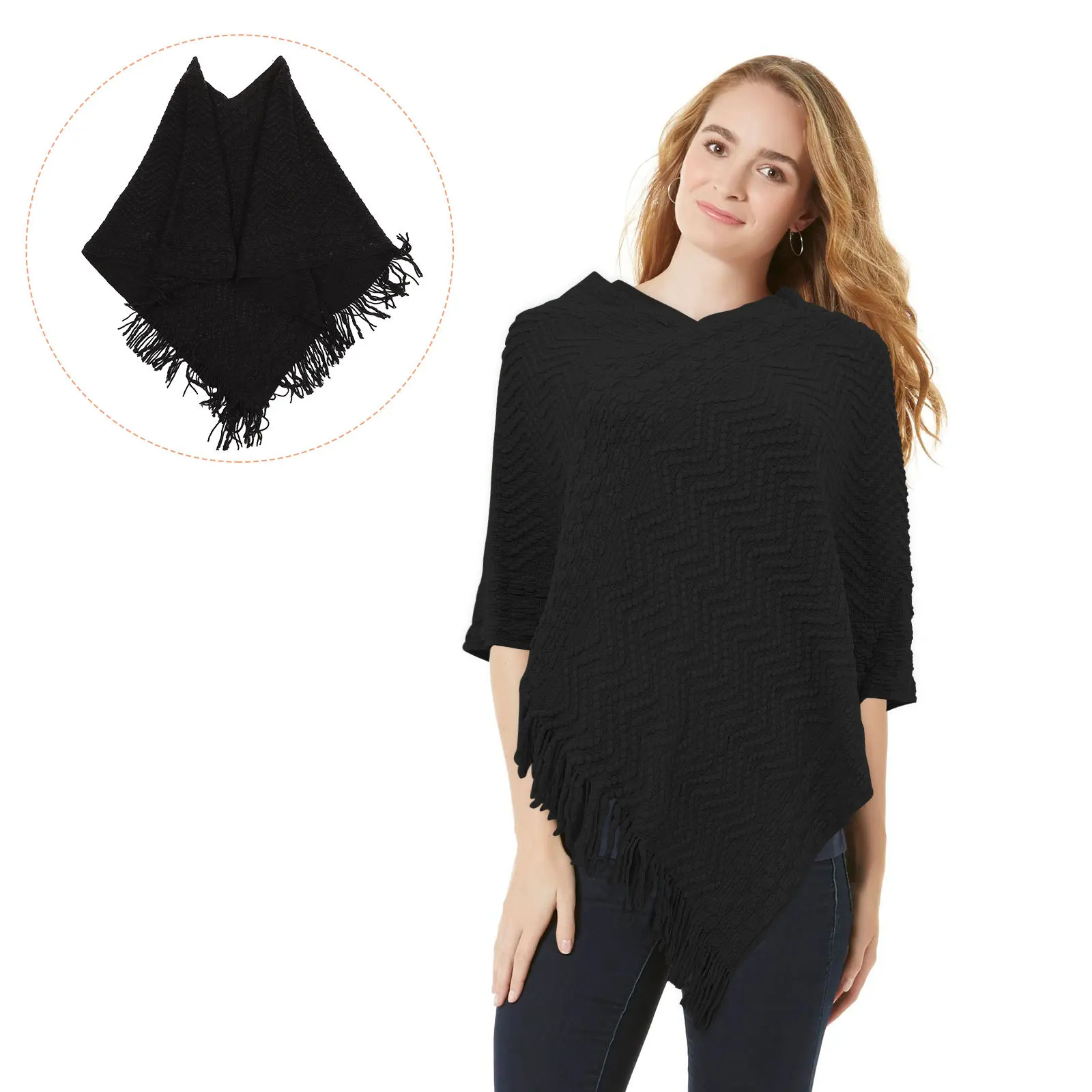 

Extra Large Knitted Shawl Wrap Poncho for Women Winter Warm Layering Fashionable Sweater Cape Comfy Daily Wear