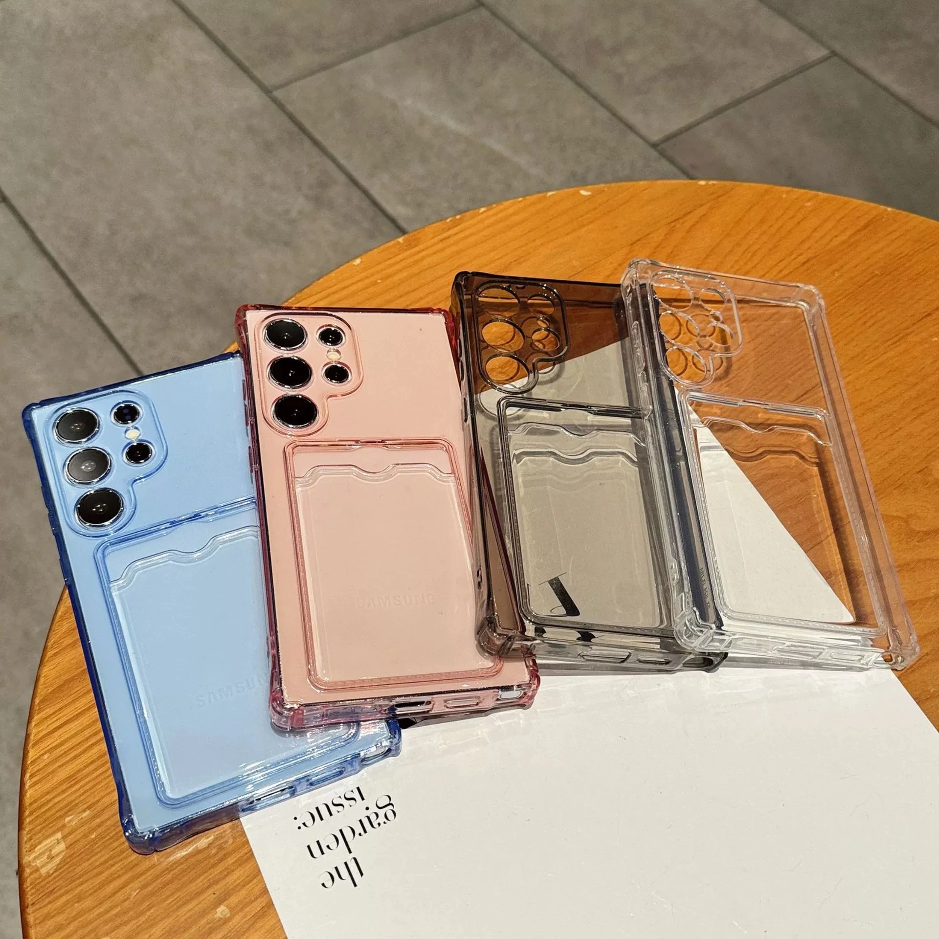 Stoßfeste, transparente Brieftaschen-Kartentasche für Samsung Galaxy S25 S24 S21 S22 S23 FE Plus S25 Ultra 5G, transparente Silikonhülle – Detail 1