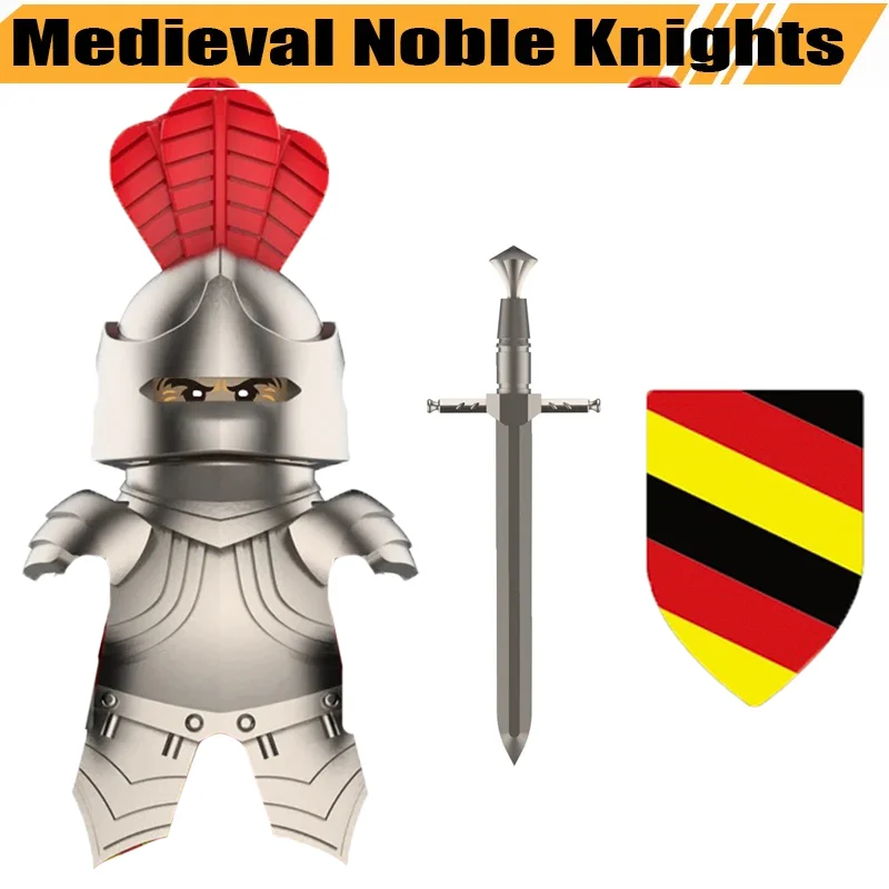 Medieval England Knights Building Blocks Figures Accessories Helmet Armor Shield Sword MOC Bricks Toys Gifts