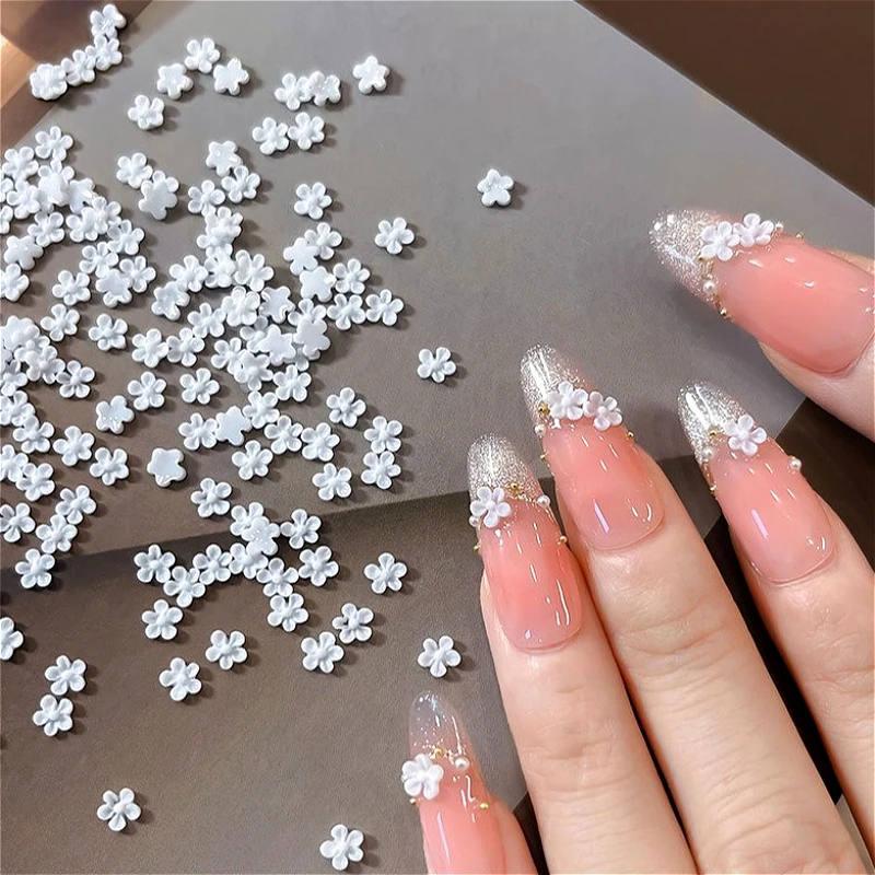 White Flower Frangipani French Camellia Rose Sunflower Colorful Lily Bohemia Nail Art Accessories Decorations DIY Manicure Tools