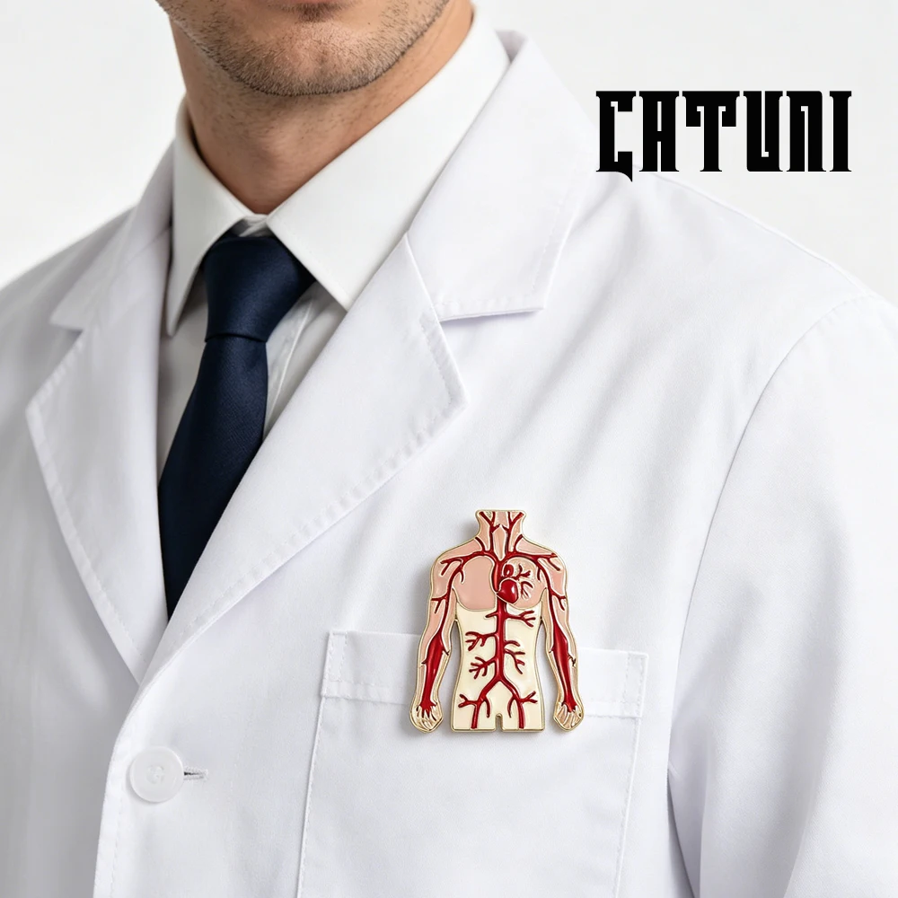Colorful Human Blood Vessel Circulation System Enamel Brooch Human Blood Vessel Anatomy Lapel Pin Doctor And Nurse Jewelry Gift