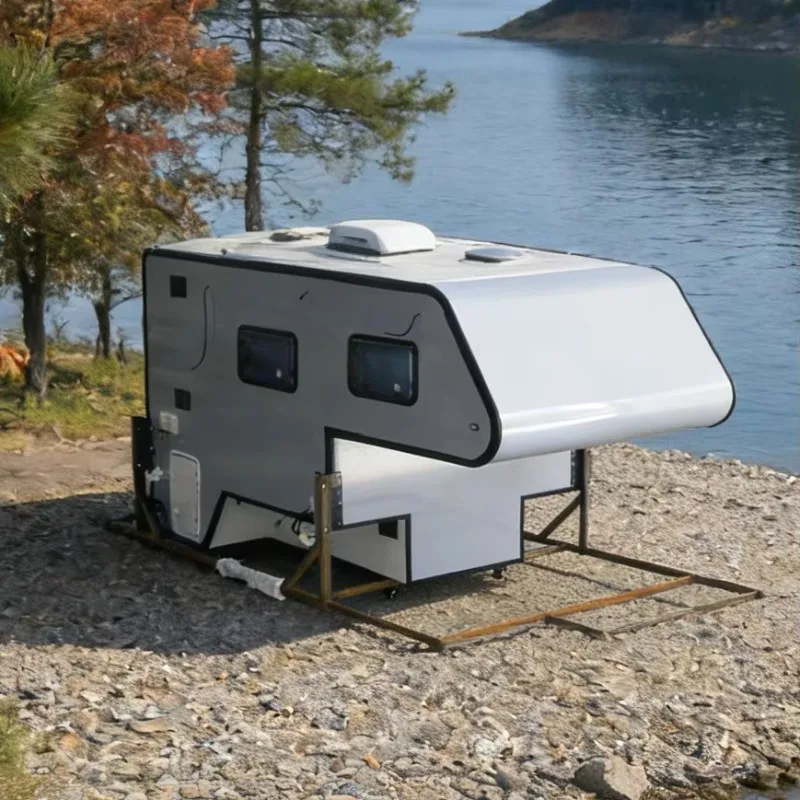Customized 4X4 Fiberglass Pop Up Slide-On Truck Camper With Built-In Toilet Kitchen Off Road Overland RV