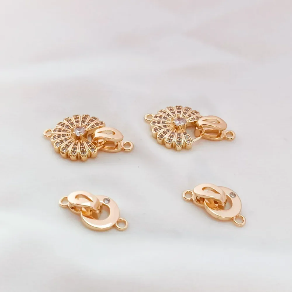 

14-каратное позолоченное ожерелье с подвеской в виде камелии и камелии, ожерелье, браслет, звено, жемчужная застежка «сделай сам»