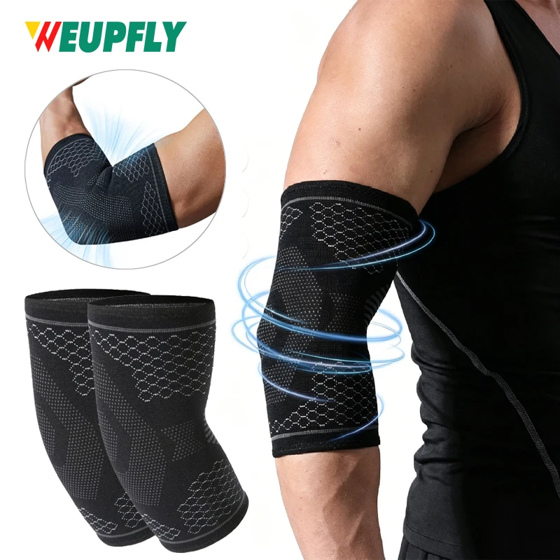 1/2 PCS Stretchy Compression Tennis Elbow Support Sleeve, Anti-Strain Arm Stabilizer Brace for Golfer’s Elbow, Breathable Elbow