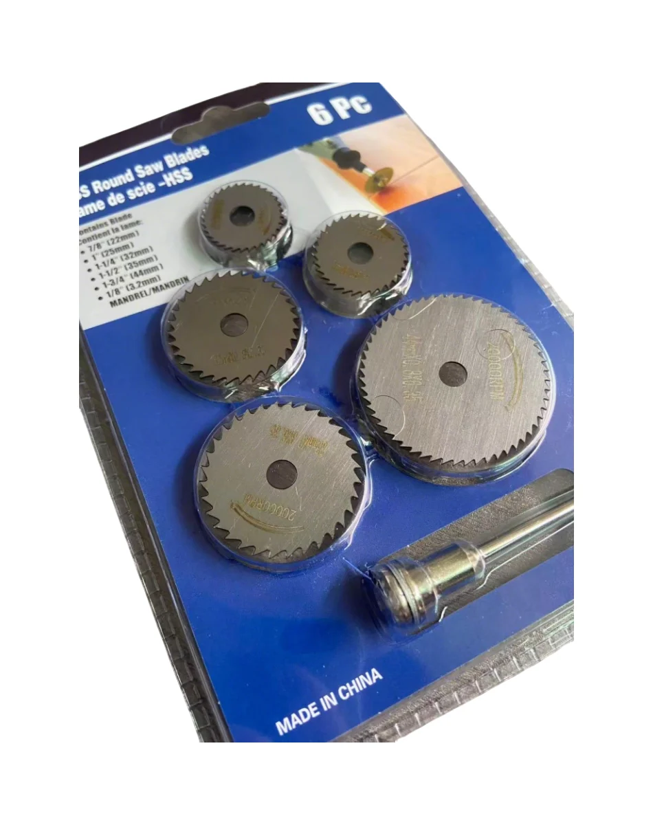 

6pcs High Speed Steel Circular Saw Blade Hss Cutting Disc Rotating Drilling Tool Accessories For Wood Plastic And Aluminum