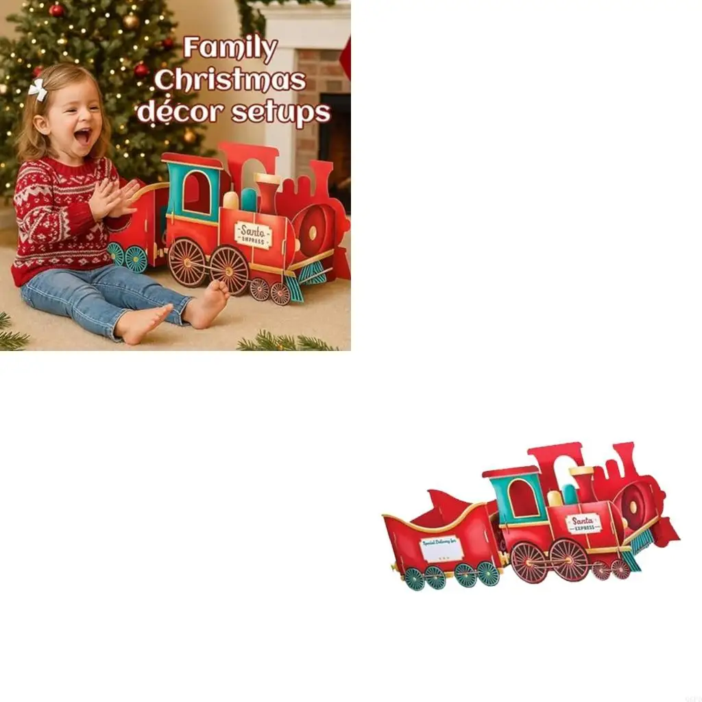 

Подарочный поезд Санты, рождественская традиция, наклейки с именем, комната для подарков, конфеты