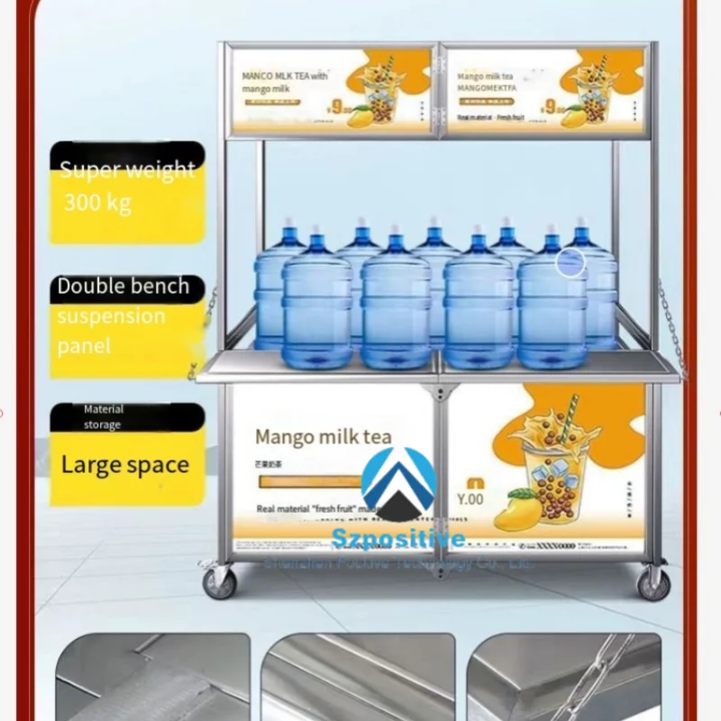 custom.Mobile Fast Food Cart Gas-Fueled Kitchen Food Truck with Portable Fryer Snack Vending Trailer