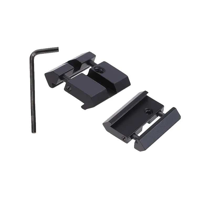 スコープマウントレール調整可能アダプター、20mmピカティニーから11mm、ミニレールコンバーター、アルミニウム合金、狩猟、おもちゃの銃アクセサリー