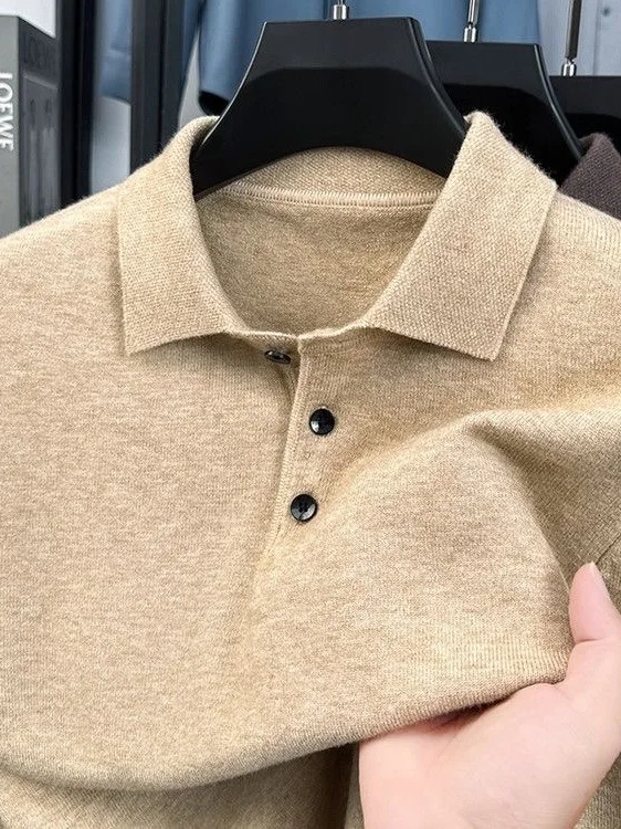 

Новая зимняя утепленная шерстяная вязаная рубашка для мужчин среднего и молодого возраста, теплый базовый слой для бизнеса