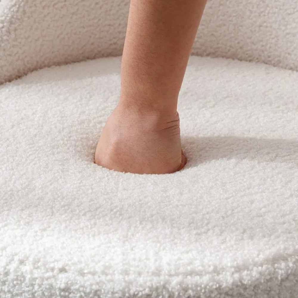 كرسي دوار معاصر بتصميم نادي أسطواني مغطى بشيربا، كرسي جانبي دوار 360 درجة للمكياج المريح