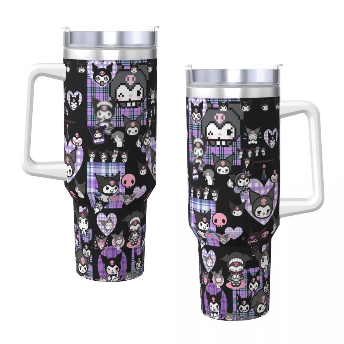 Sanrio Kuromi Halloween Tumbler Cold and Hot Water Bottle Leakproof Stainless Steel Thermal Mug Custom Travel Mugs Cup