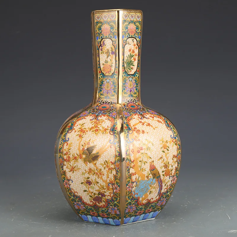 

ZML Porcelain Living Room Ornament Vase Enamel Color Porcelain