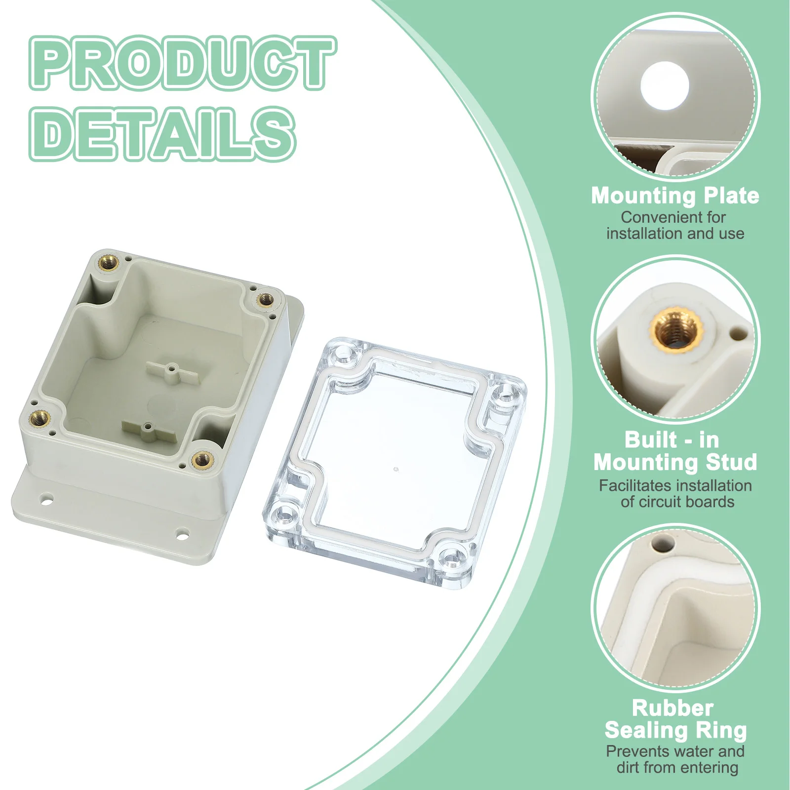 ABS Plastic Junction Box Electrical Project Boxes Enclosure Box Waterproof Outlet Plug Cover Cord Protector with Mounting Plate