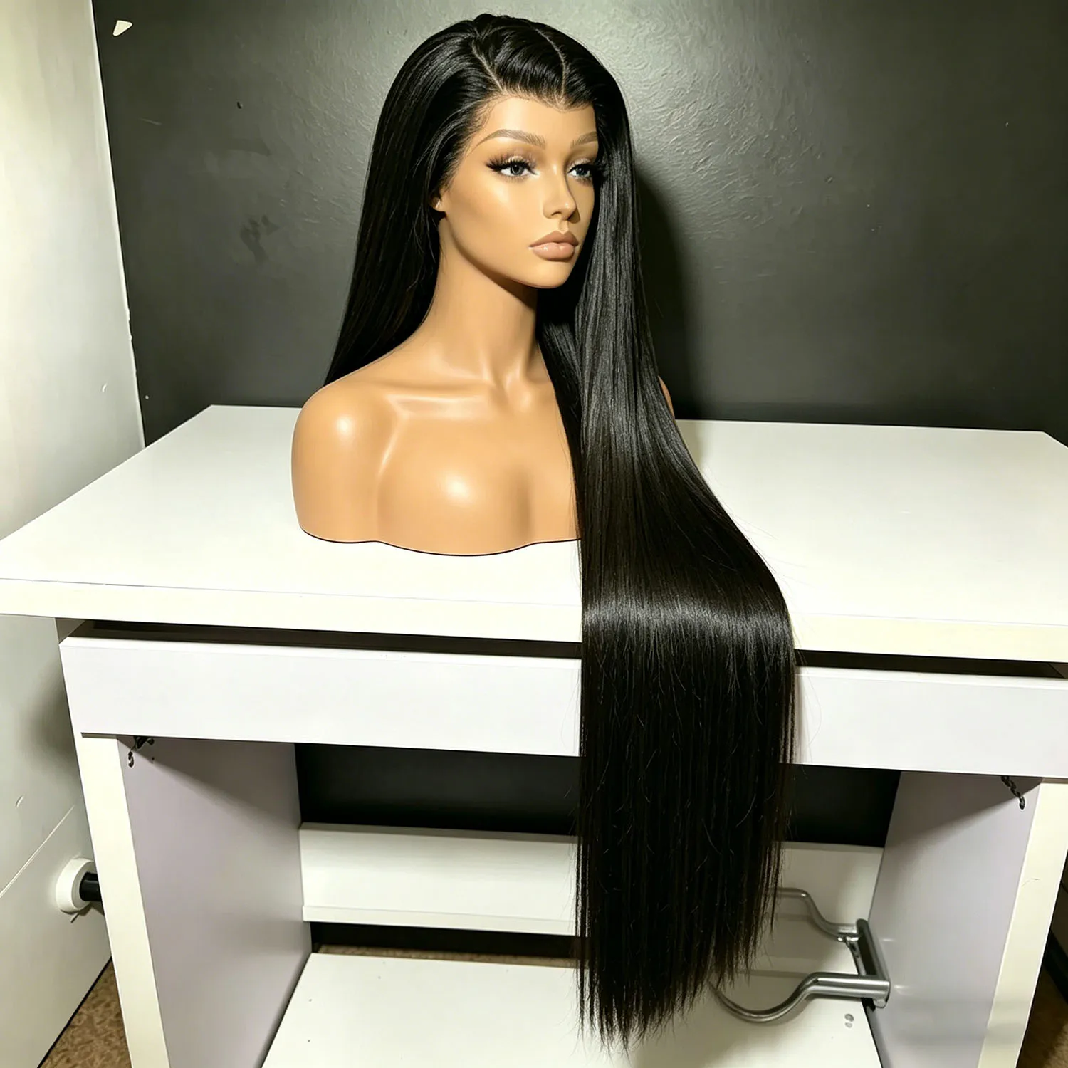 

30 Inch Brazilian Straight Wig 13x4 HD Transparent Lace Frontal Human Hair 220% Density for Women Bone Straight Wigs
