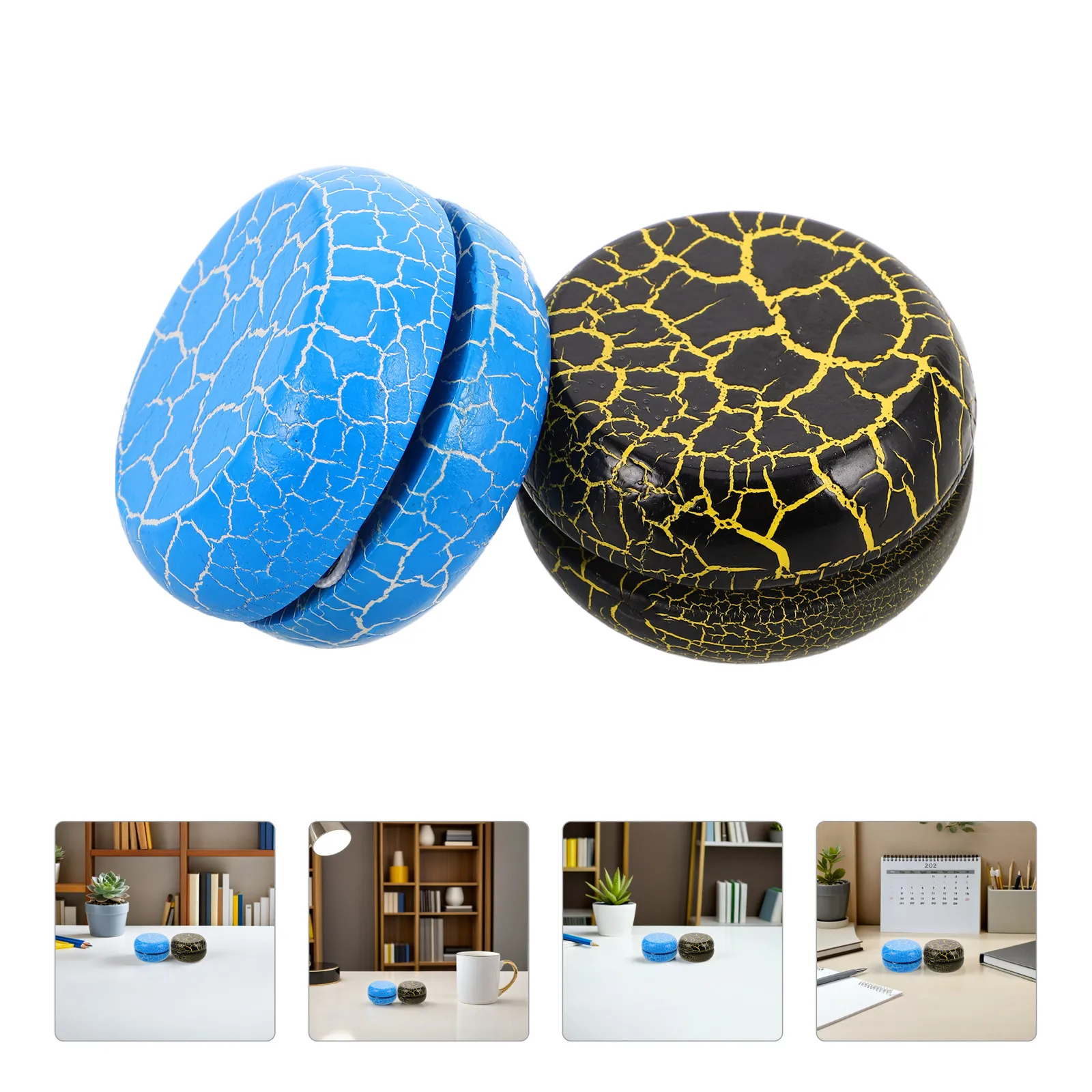 2Pcs Colorful Crack Wooden Yo-Yo Mini Beginner String Ball Fun Outdoor Kids Exercise Classroom Prizes Yo Yo for Kids