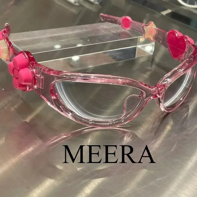 

New Cute Cat Eye Glasses Women Anti Blue Light Pink Eyewear Brand Designer Vintage Clear Eyeglasses Optical Frame gm