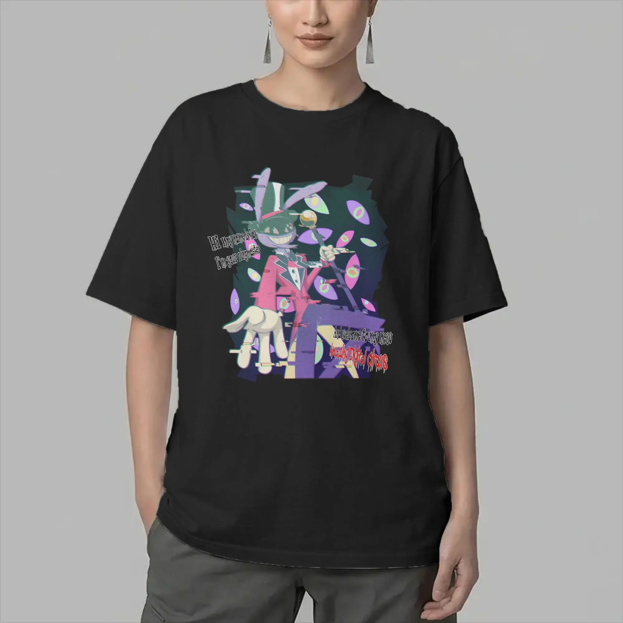 Men Cartoon Digitals Circus Jax T Shirts  Cotton Clothing Novelty Short Sleeve Crew Neck Tees Adult T-Shirt