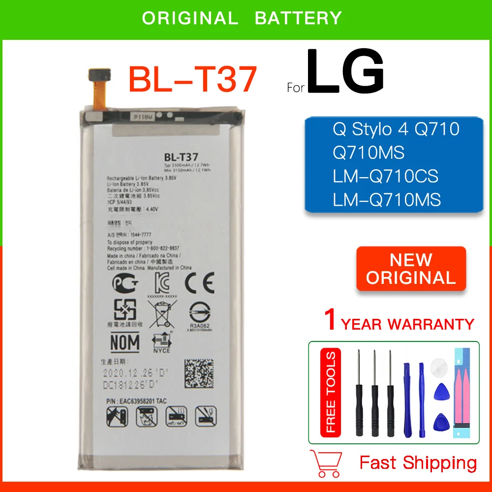 

Original Replacement Battery 3300mAh BL-T37 Battery BLT37 For LG V40 ThinQ Q710 Q8 2018 Version Q815L +Free Tools Track code