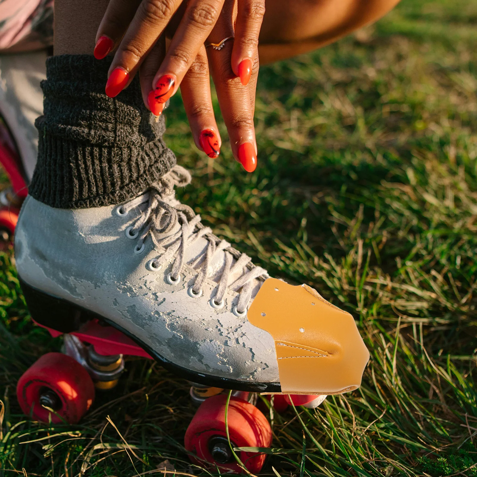 

1Pair PVC Covers Roller Skate Toe Shields Protective Front Covers for Indoor Outdoor Skating Use Skating Shoe Cover