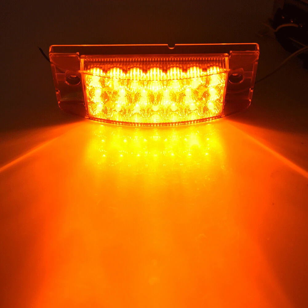 1PCS Flowing Amber 21LED Side Marker Clearance Light Rectangle 12V-24V Truck Trailer Camper tail lights Waterproof for Trailer