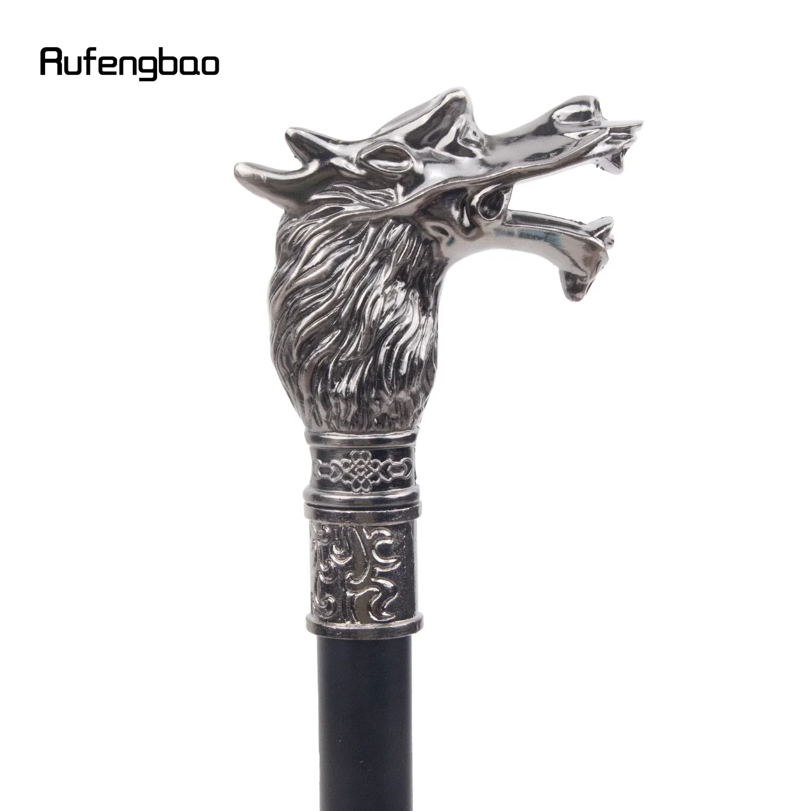 Silver Dragon Head Single Joint Fashion Walking Stick Decorative Vampire Cospaly Party Walking Cane Halloween Crosier 93cm