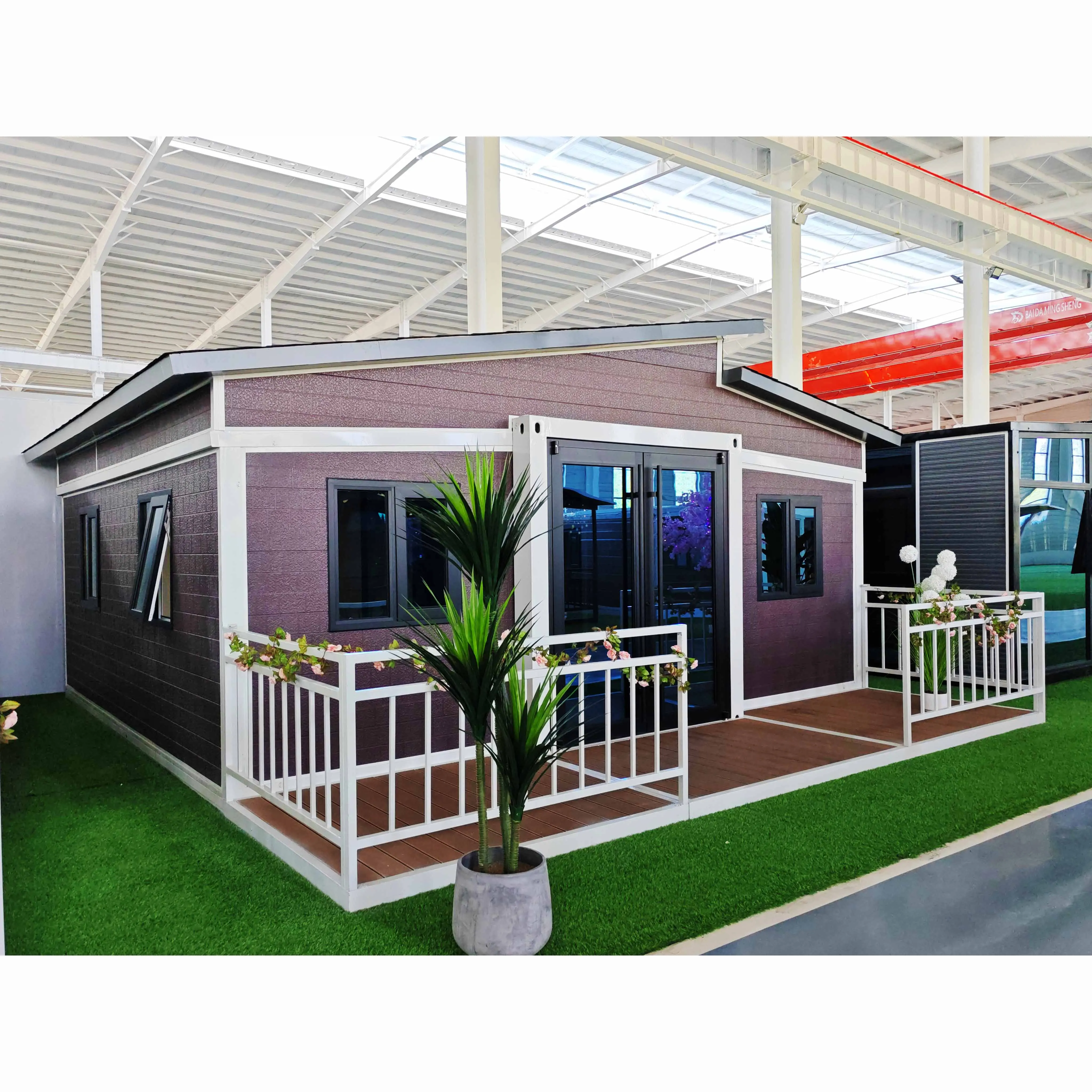 YG Luxury Mobile Folding Double Wing Prefabricated House Steel Frame Metal Container Luxury Terrace Room