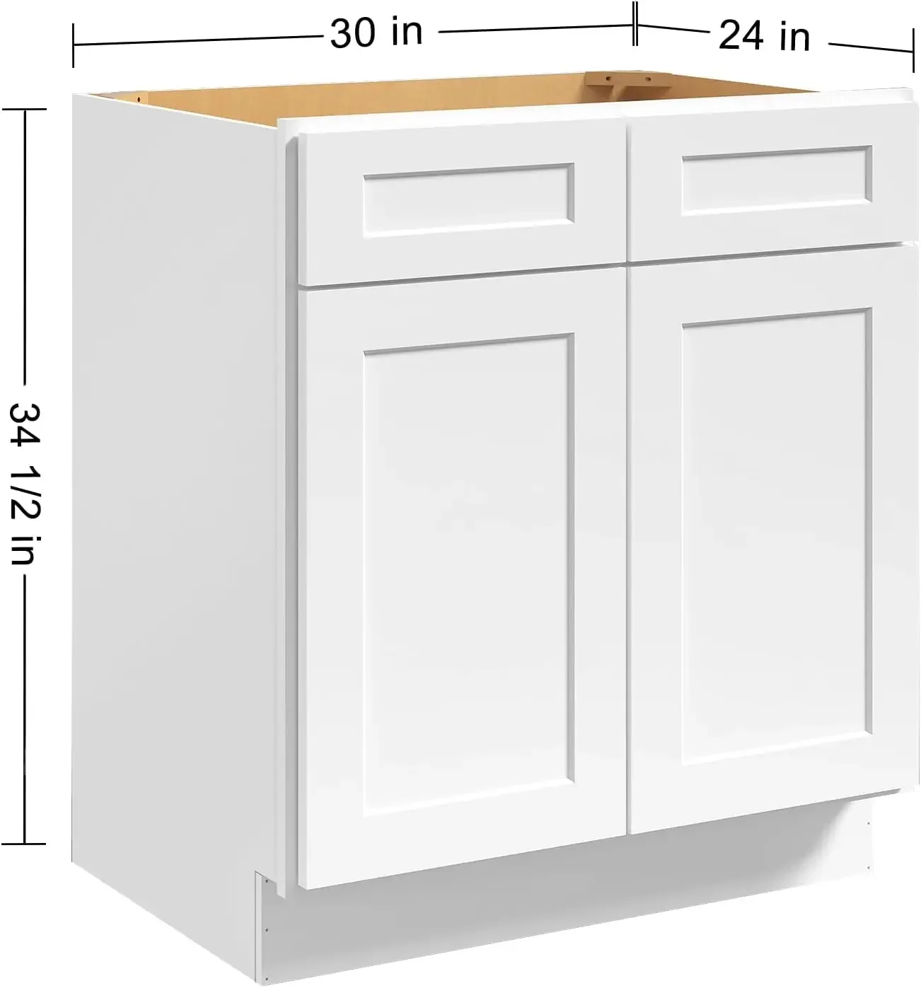 Sink Base Cabinet, RTA Kitchen Storage Cabinet, Large Capacity Bathroom Vanity Without Drawers, Under Sink Freestanding Cabinet