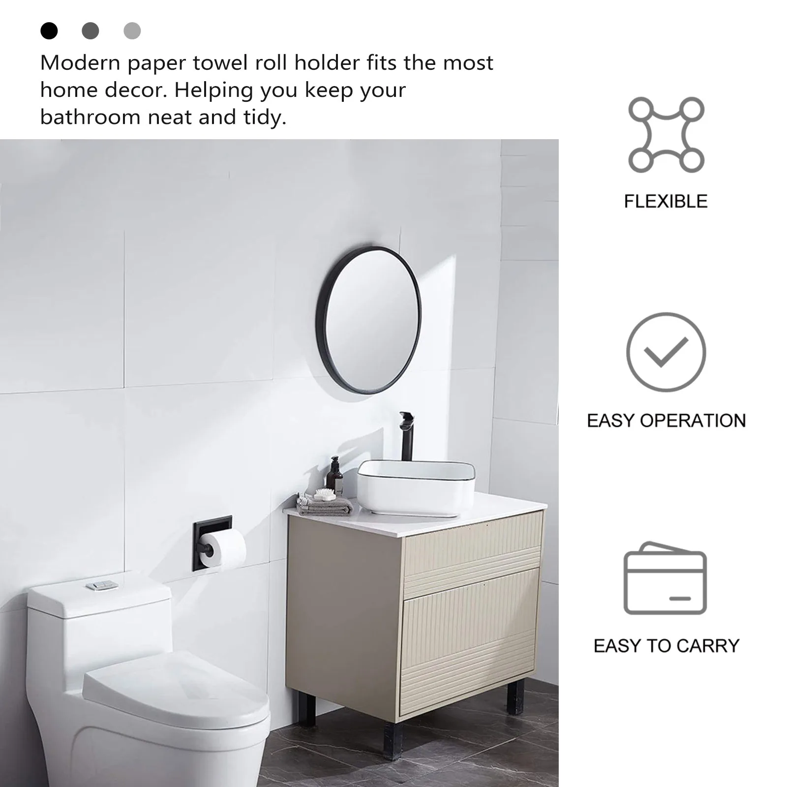

Stainless Steel Roll Paper Holder Embedded Design Bathroom Tissue Rack Modern Practical Toilet Paper Organizer