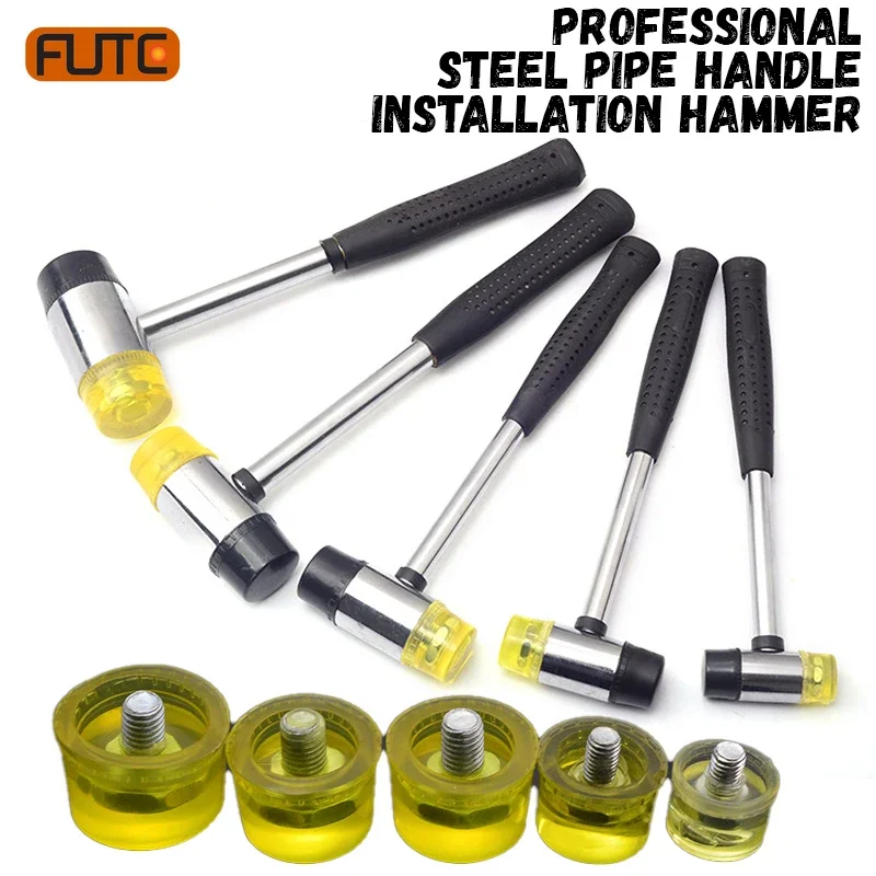 FUTE Double Face Tap Rubber Hammer 25/30/35/40/45mm Non-slip Multifunctional Glazing Beads Hammers Nylon Head Rubber Mallet