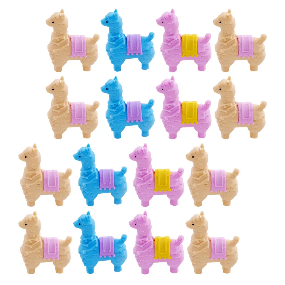 

16pcs Cartoon Erasers Cute Alpaca Design Bright Color Student Gifts Toy Collectibles Safe TPR Material Rubber