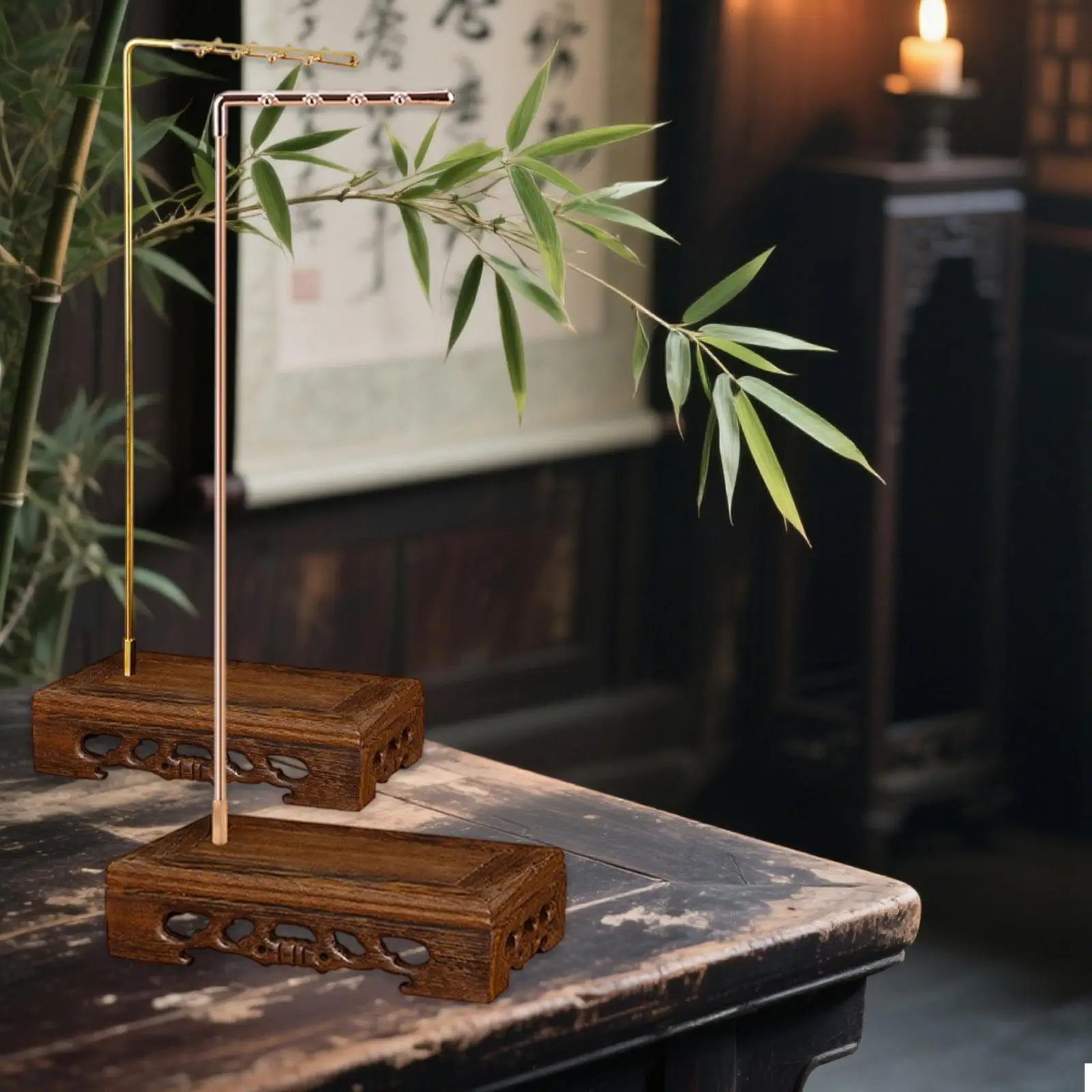 Calligraphy Pen Holder Stand Hanging Organizer Rack Chinese Writing Brush Hanger for School Apartment Office Home Birthday Gift