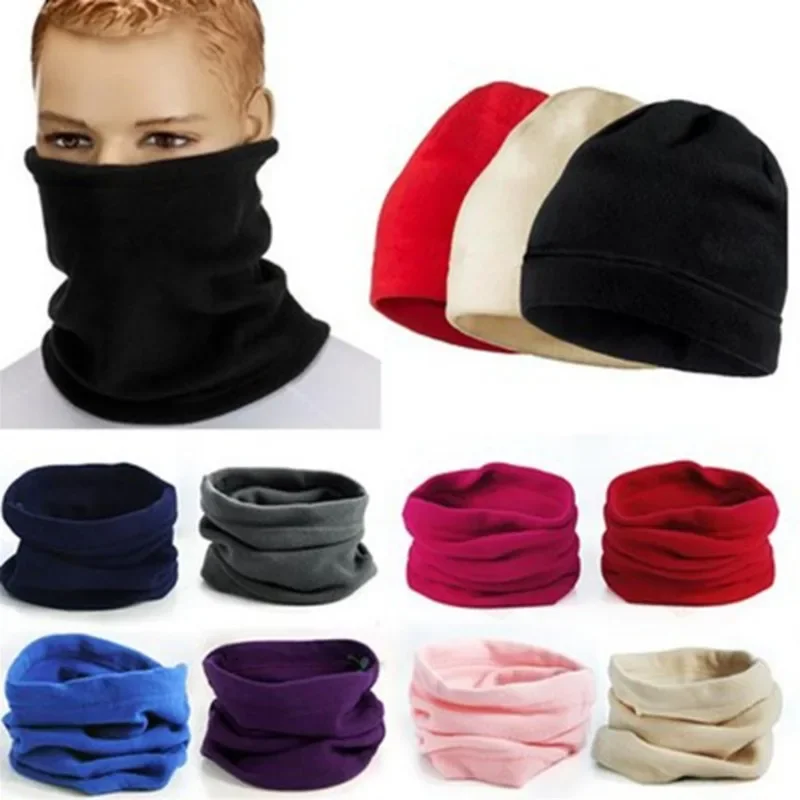 3 In 1 Winter Sport Unisex Polar Fleece Neck Warmer Thermal Snood Scarf Hat Face Mask Beanie Hat Men Winter Warm Tube Scarf